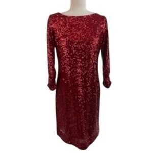 NWT Vince Camuto Red Sequin Dress Party Cocktail Event Holiday Size 10